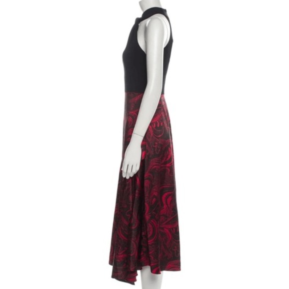 Ted Baker NWT Rosieo Mixed Media Halter Midi Dress Red Black‎ Ted Size 1 / US 2 - Picture 7 of 12